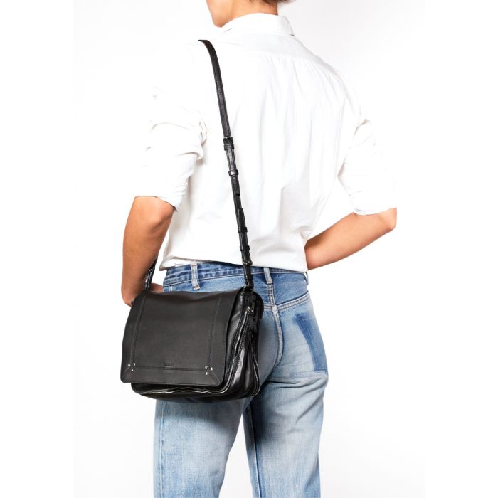 Jérôme Dreyfuss Sac Igor – Cuir Agneau Noir Silver  