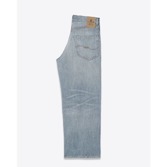 Jean Georgia Denimist en denim délavé. Vue profil .