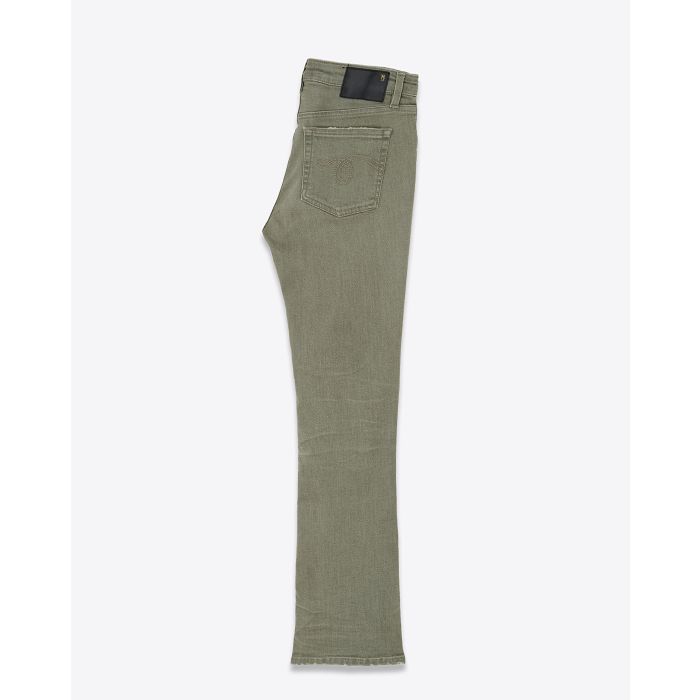 R13 Jean Kick Fit Olive Green Stretch