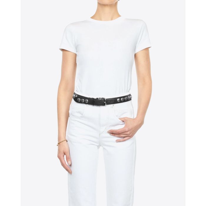 Jérôme Dreyfuss Ceinture Festival Vachette Noir Silver 