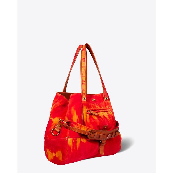 Jérôme Dreyfuss Sac Billy M Croûte Velours Tie Dye Orange