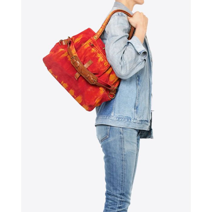 Jérôme Dreyfuss Sac Billy M Croûte Velours Tie Dye Orange