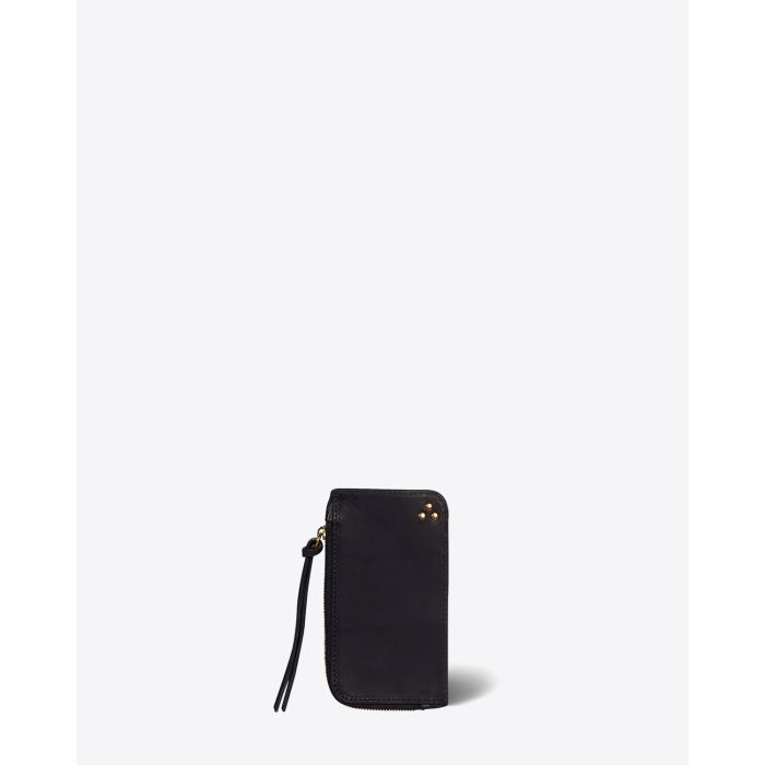 Jérôme Dreyfuss Porte Cartes Clyde Vachette Noir Brass  