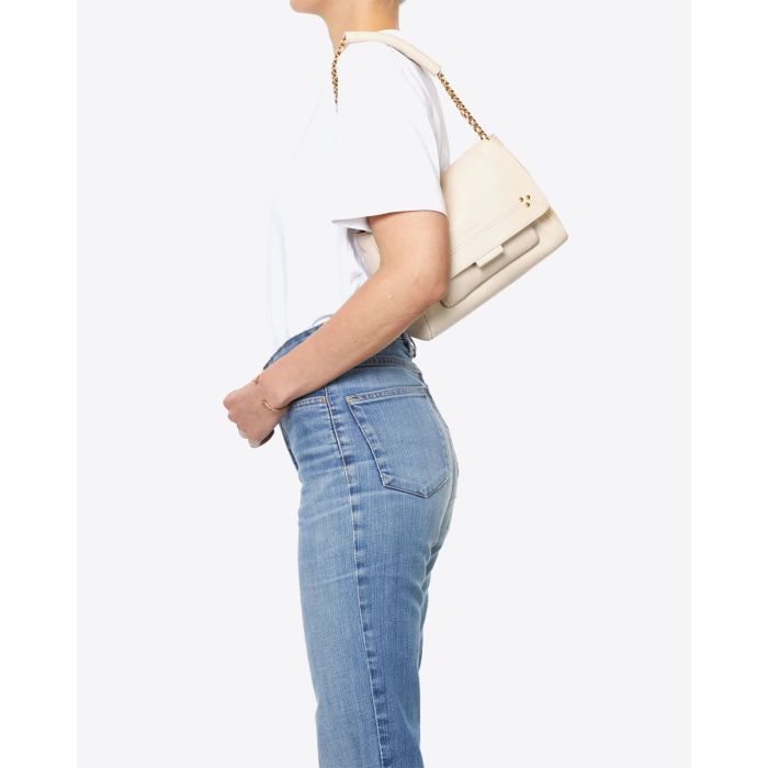 Jérôme Dreyfuss Sac Lulu M Chèvre Ecru Grainé