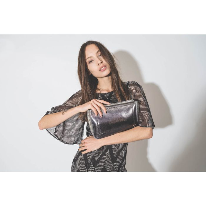 Pochette Clap L Goatskin Lamé Dégradé  Noir  Jérôme Dreyfuss 