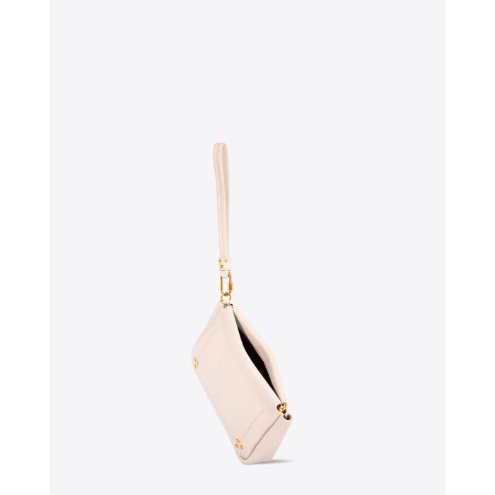 Jérôme Dreyfuss Pochette Clap M  Chèvre Ecru Grainé