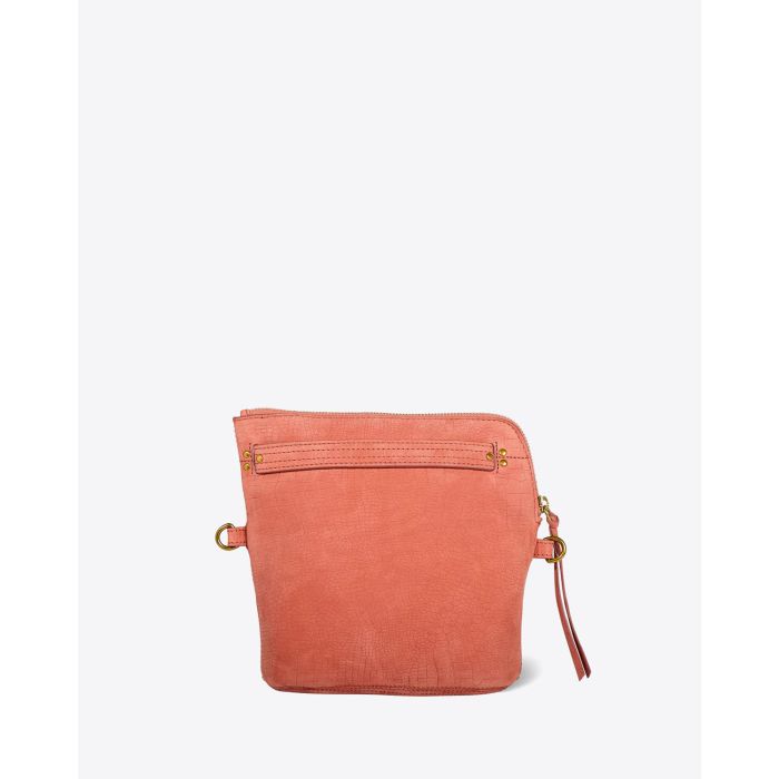 Pochette Lucky Jérôme Dreyfuss en cuir terracotta. Vue face. 