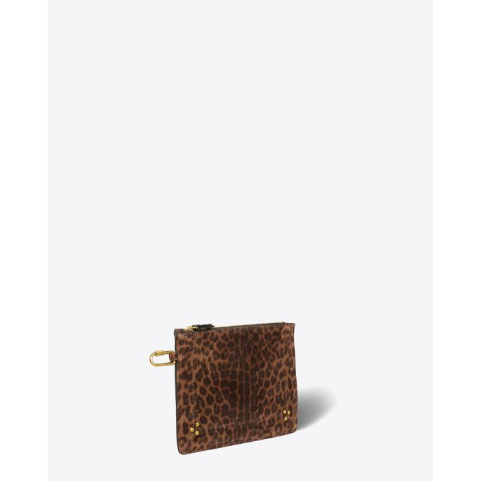  Pochette Jérôme Dreyfuss Popoche M en cuir imprimé Léopard 