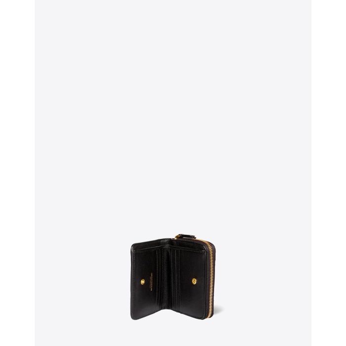 Portefeuille André Jérôme Dreyfuss en cuir python noir. Vue ouvert. 