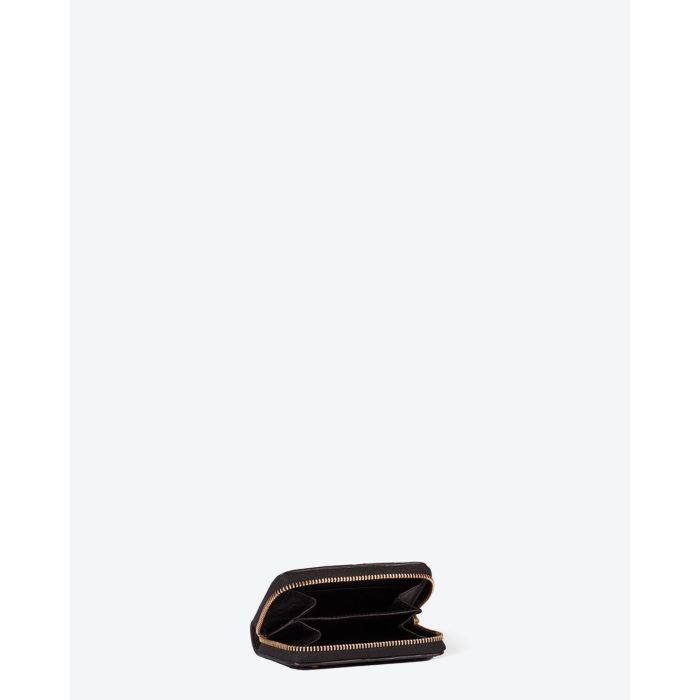 Portefeuille Henri Jérôme Dreyfuss en cuir noir bubble. Vue ouvert. 