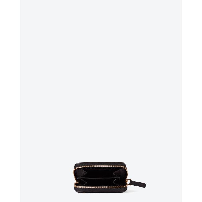 Portefeuille Henri Jérôme Dreyfuss en cuir noir bubble. Vue face ouvert. 