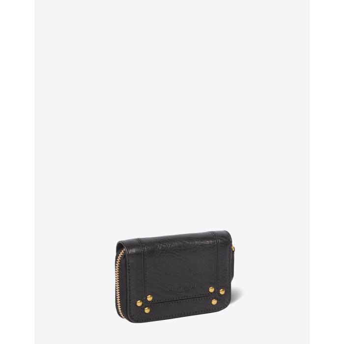 Portefeuille Henri Jérôme Dreyfuss en cuir chèvre noir. 