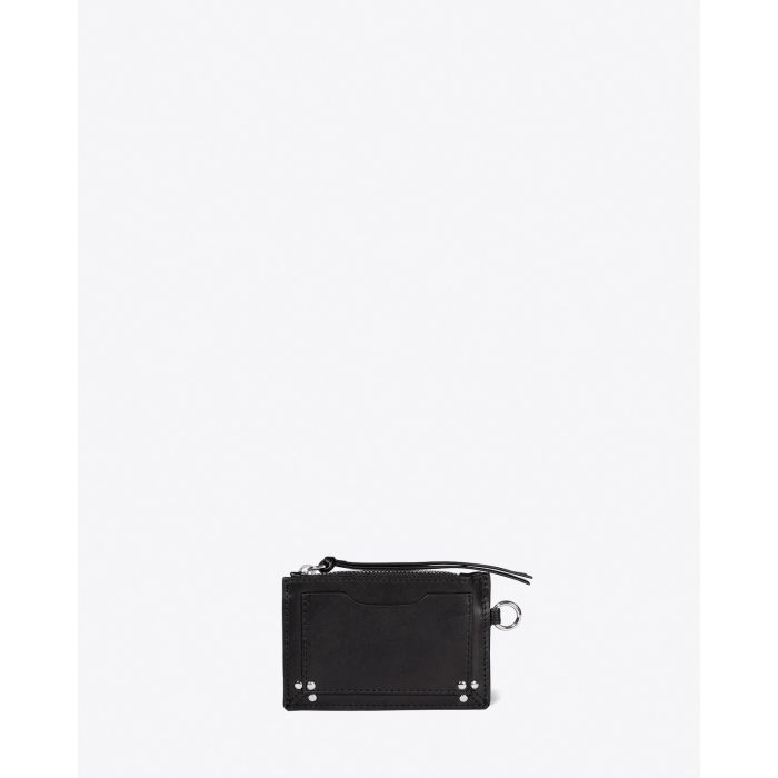 Porte-cartes Lucky Jérôme Dreyfuss en cuir noir. 