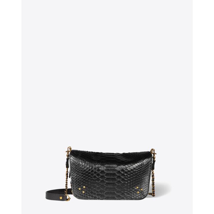 Mini-sac Bobi S Jérôme Dreyfuss en python noir. 