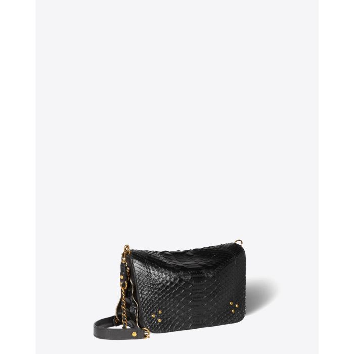 Mini-sac Bobi S Jérôme Dreyfuss en python noir. 