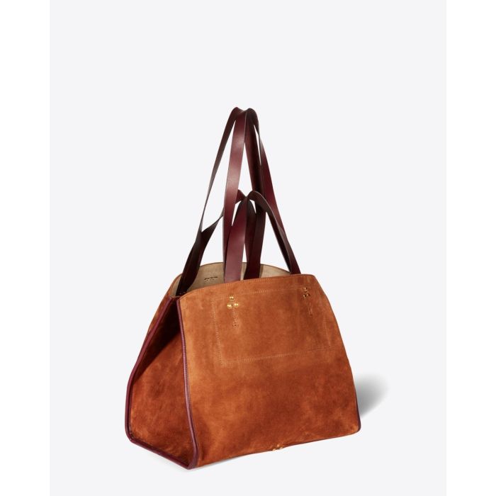 Sac cabas en daim tabac Léon M Jérôme Dreyfuss. 