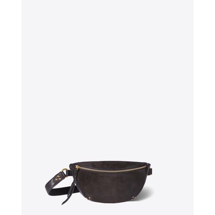 Sac banane Lino chèvre grainé noir Jérôme Dreyfuss. 