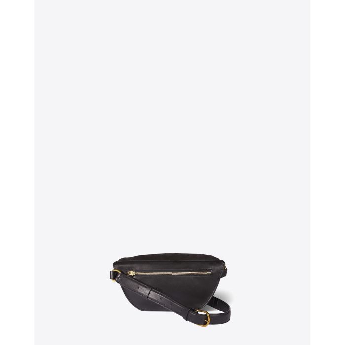 Sac banane Lino chèvre grainé noir Jérôme Dreyfuss. 