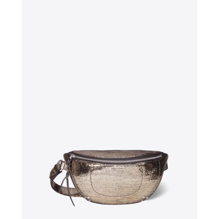 Sac banane Lino chèvre lamé champagne Jérôme Dreyfuss. 