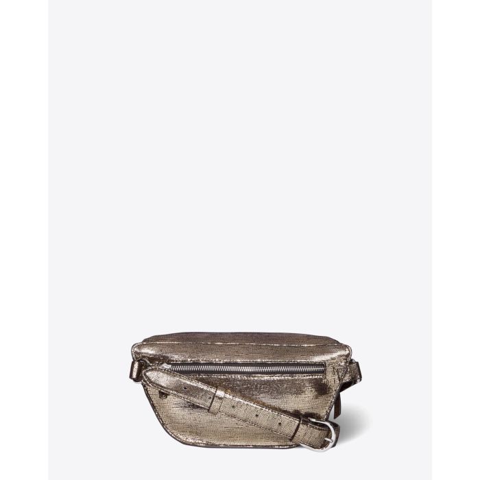 Sac banane Lino chèvre lamé champagne Jérôme Dreyfuss. 