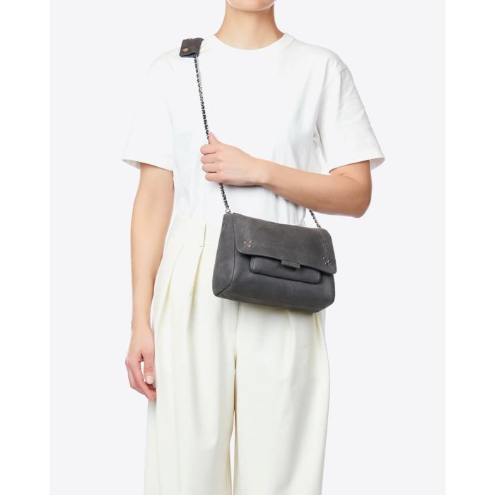 Jérôme Dreyfuss Sac Lulu M Cuir Anthracite