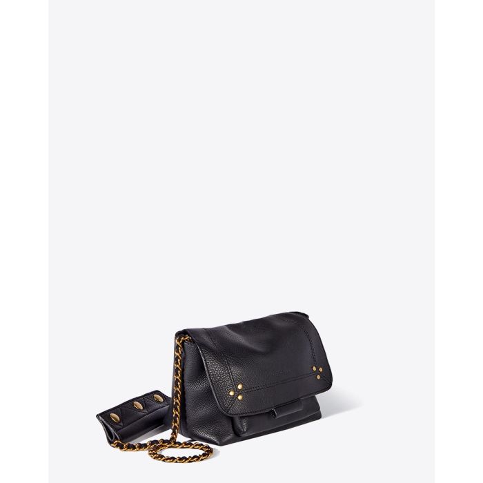 Jérôme Dreyfuss Sac Lulu S – Cuir Veau Noir Brass