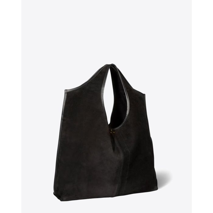 Jérôme Dreyfuss Sac Paco Cuir Velours Suédé Noir