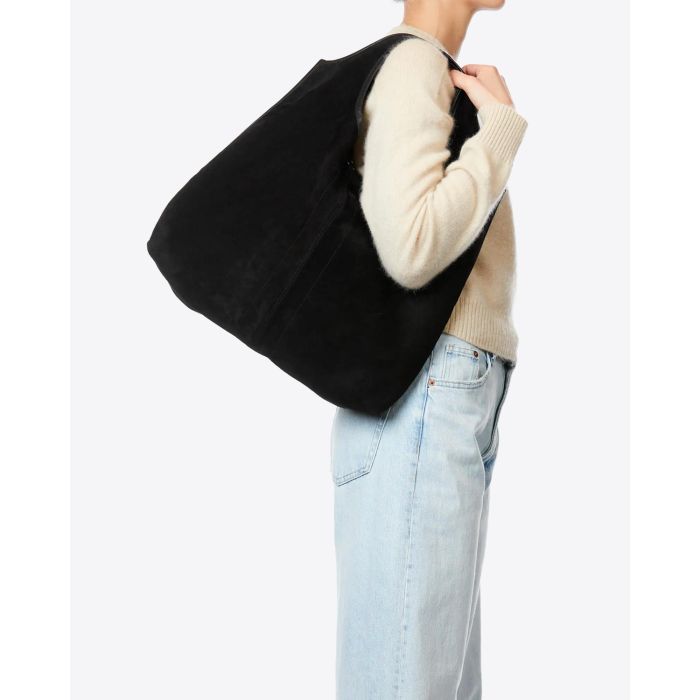 Jérôme Dreyfuss Sac Paco Cuir Velours Suédé Noir