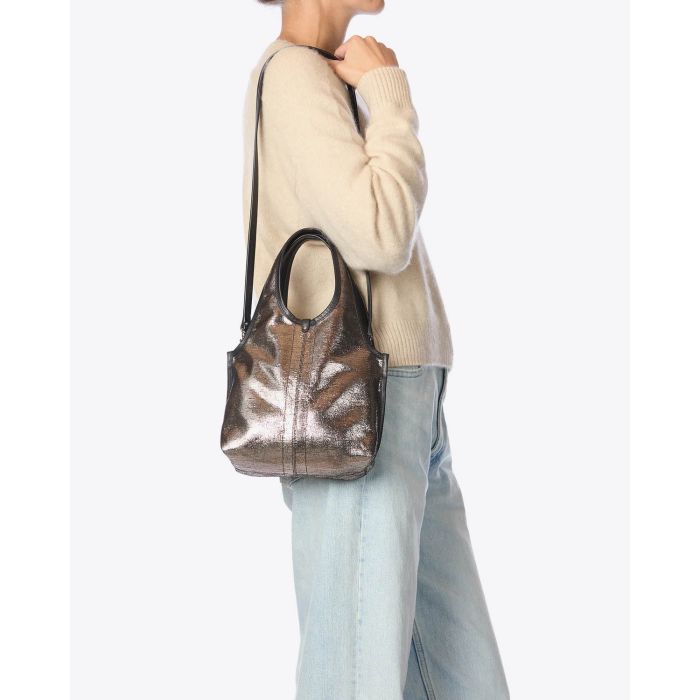Jérôme Dreyfuss Sac Paco S – Cuir Lamé Champagne