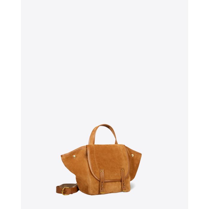 Jérôme Dreyfuss Sac Stan Panier M Croûte Velours Tabac 