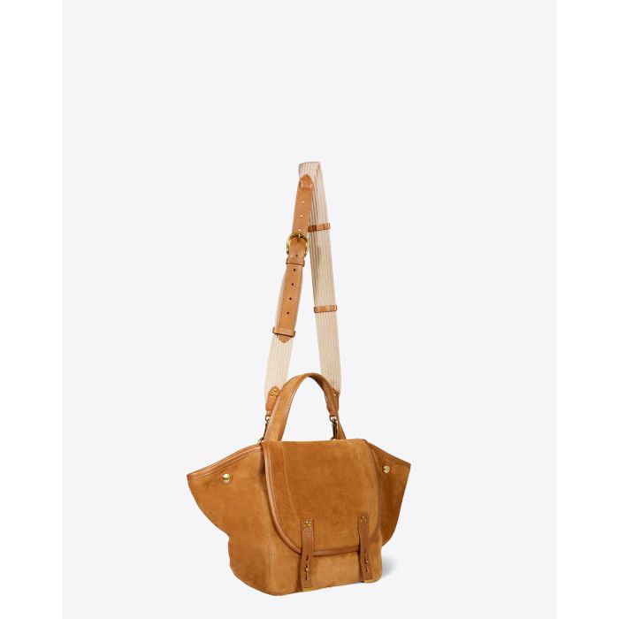 Jérôme Dreyfuss Sac Stan Panier M Croûte Velours Tabac 