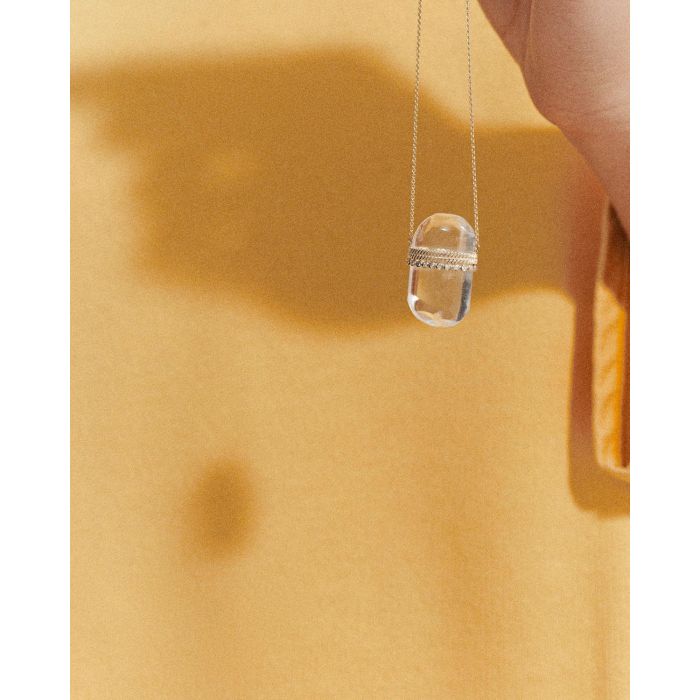 Pascale Monvoisin Collier Jil Crystal sur chaine en or.