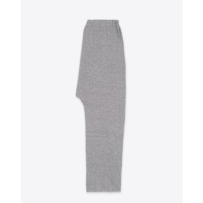 Pantalon Jersey Crop The Great en coton gris. Vue profil. 
