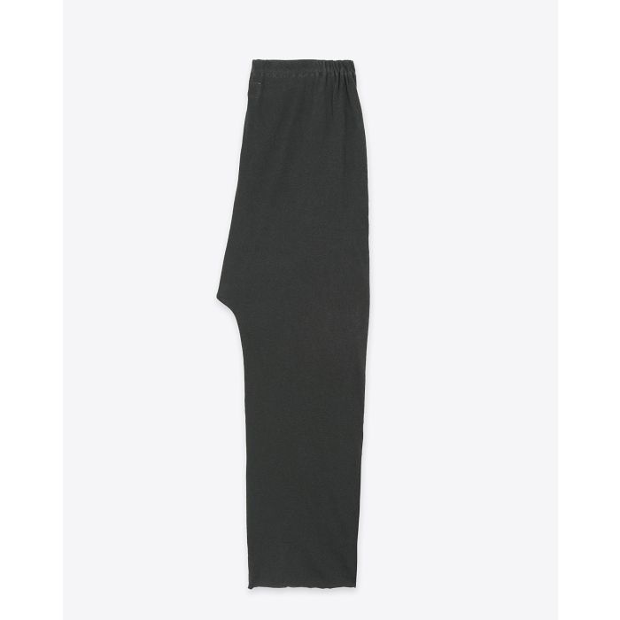 Pantalon Jogging Jersey Crop The Great en coton noir délavé. Vue profil. 