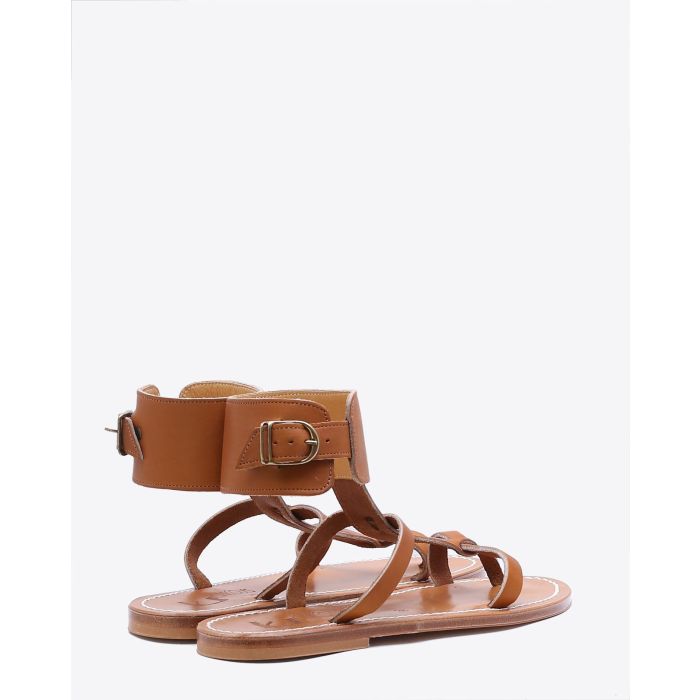 Sandales plates Caravelle en cuir naturel K.Jacques. Dos