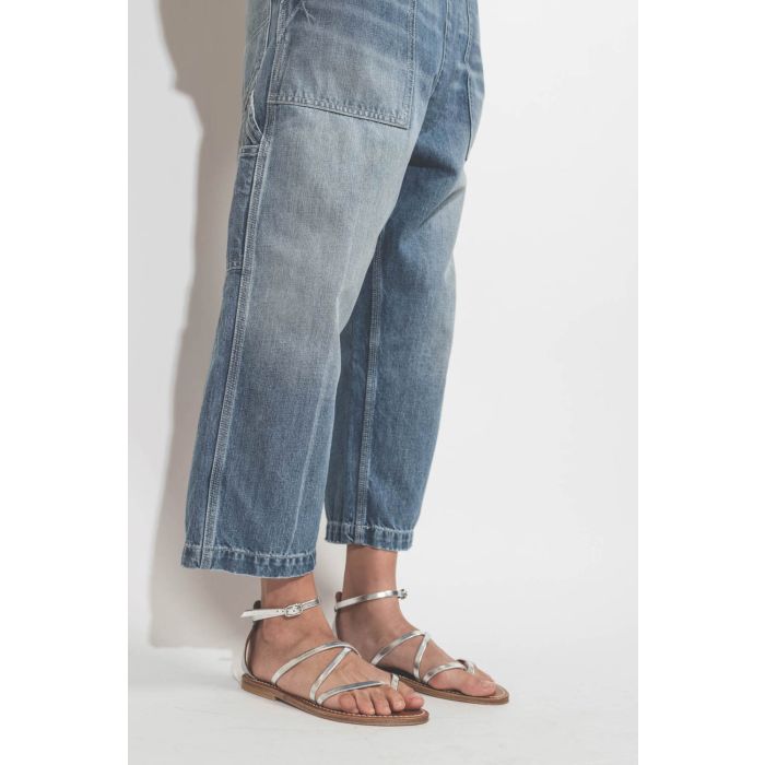 Sandales en cuir argent Epicure K.Jacques St Tropez. 