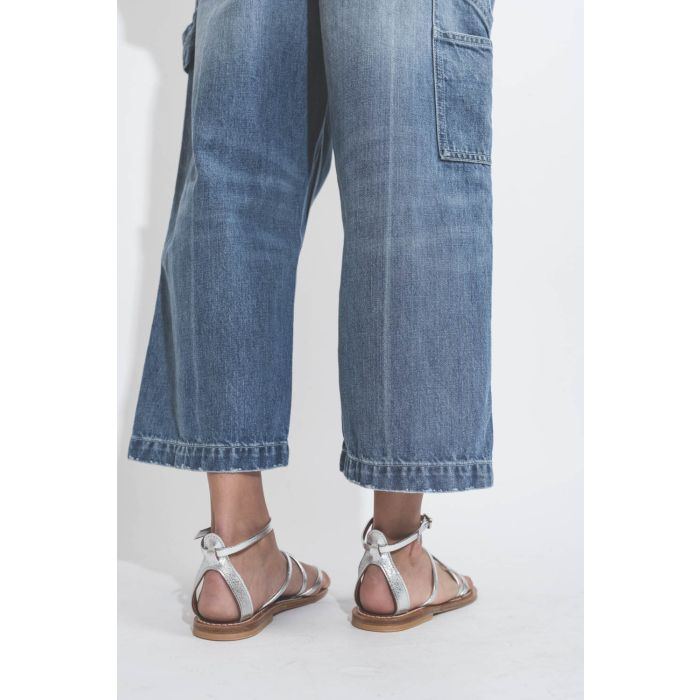 Sandales en cuir argent Epicure K.Jacques St Tropez. 