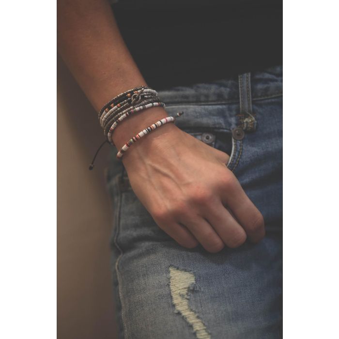 M.Cohen Bracelet 4 Tours Perles Blanches Multicolor - White