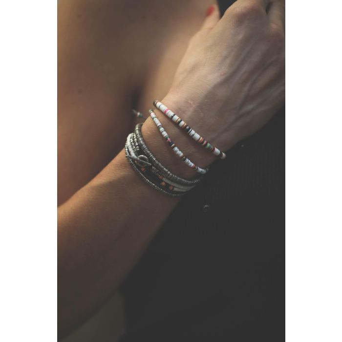 M.Cohen Bracelet 4 Tours Perles Blanches Multicolor - White