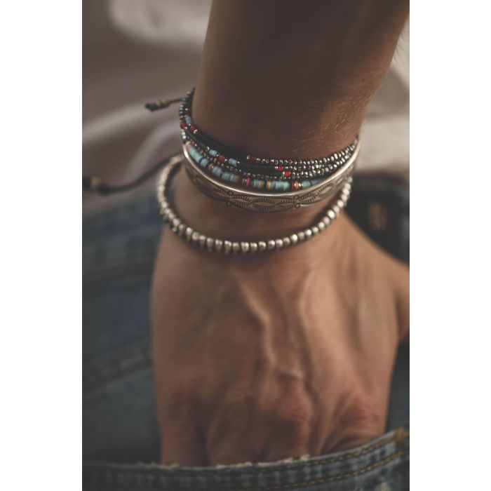 M.Cohen Bracelet Africain Mini Perles - Orange