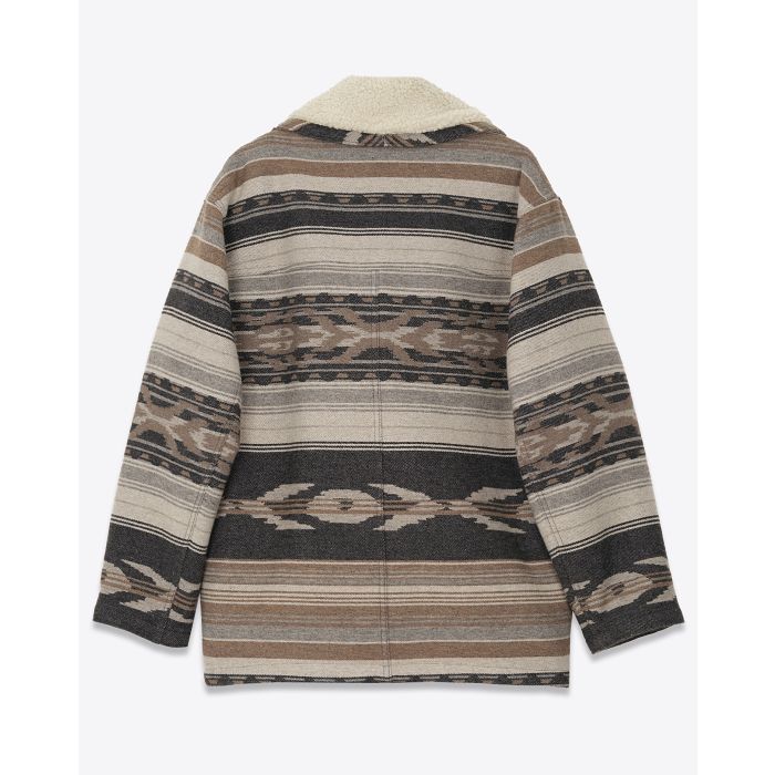 Manteau Dorcas Isabel Marant Etoile en laine mélangée beige. Vue dos.  