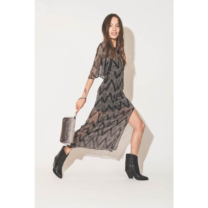 Mikuta Robe Longue Ouverte Métallique