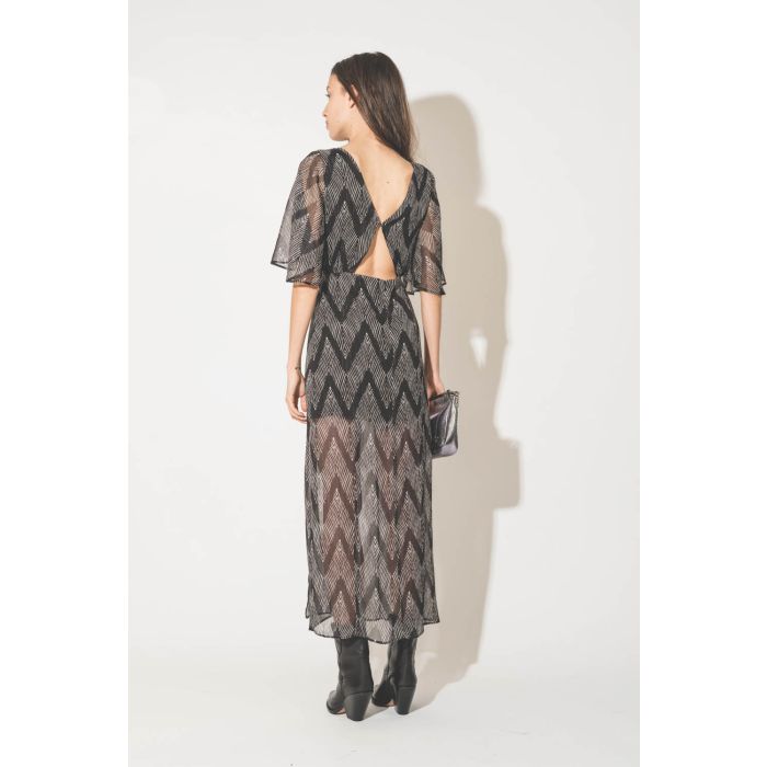 Mikuta Robe Longue Ouverte Métallique