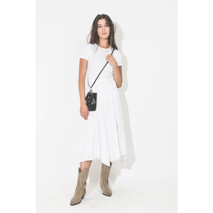 Jitoumi en daim noir et clouté argent Jérôme Dreyfuss. Porté en Cross body. 
