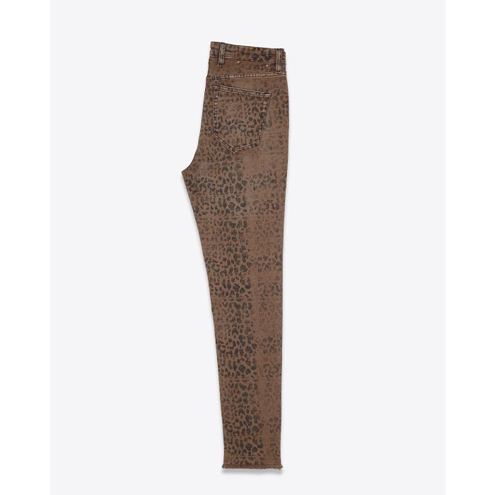 Jean skinny taille haute imprimé léopard Deena 81325 Golden Goose. Profil. 