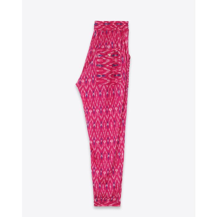 Pantalon en voile de coton imprimé fuchsia Lagan Isabel Marant Etoile.