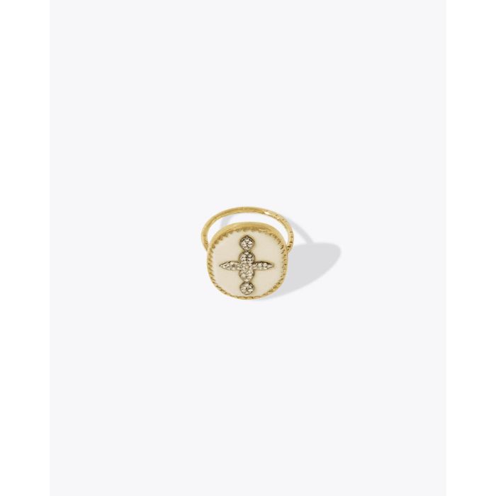 Bague Bowie N°3 blanc diamants Pascale Monvoisin. Face.