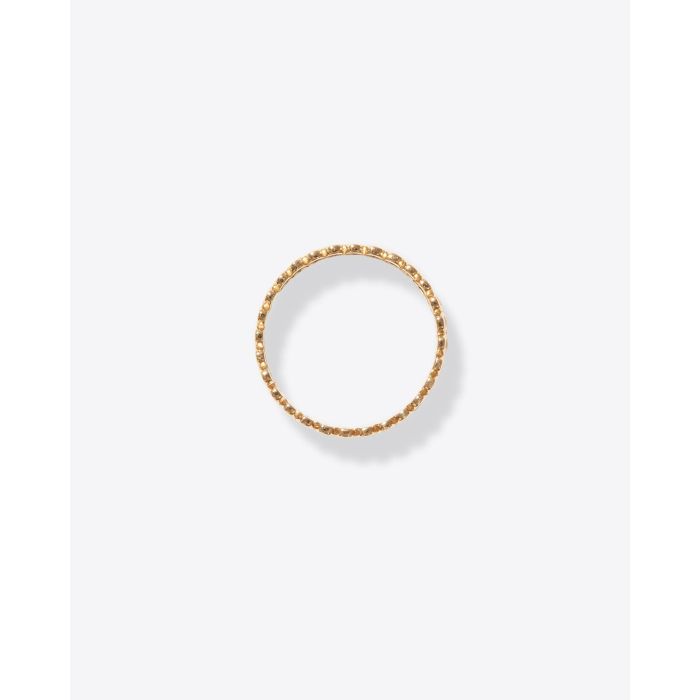 Bague fine deux rangs texturés en or jaune et trois diamants Jil N°1 Pascale Monvoisin. Profil.