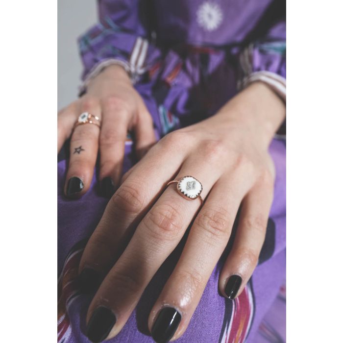 Pascale Monvoisin Pierrot Bague Blanc & Diamants 