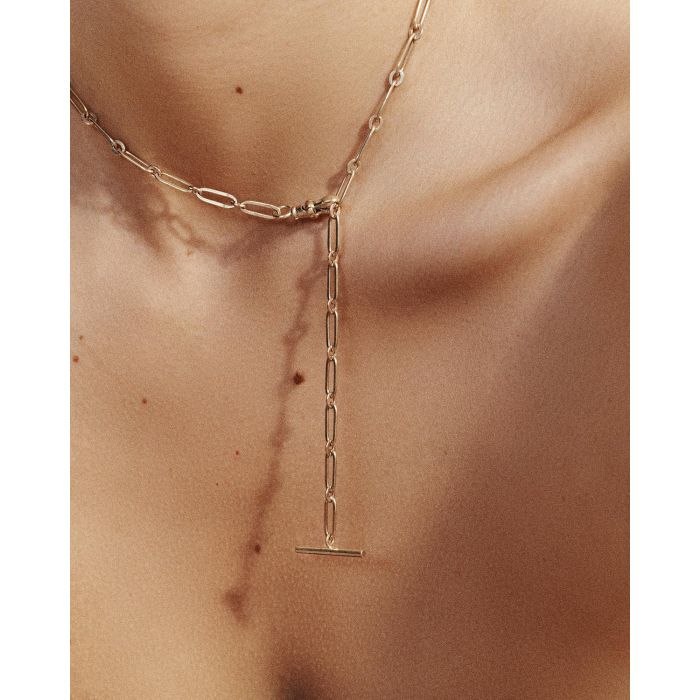 Collier chaine en or rose Debbie N°2 Pascale Monvoisin. Porté en ras du cou. Chaine réglable. 
